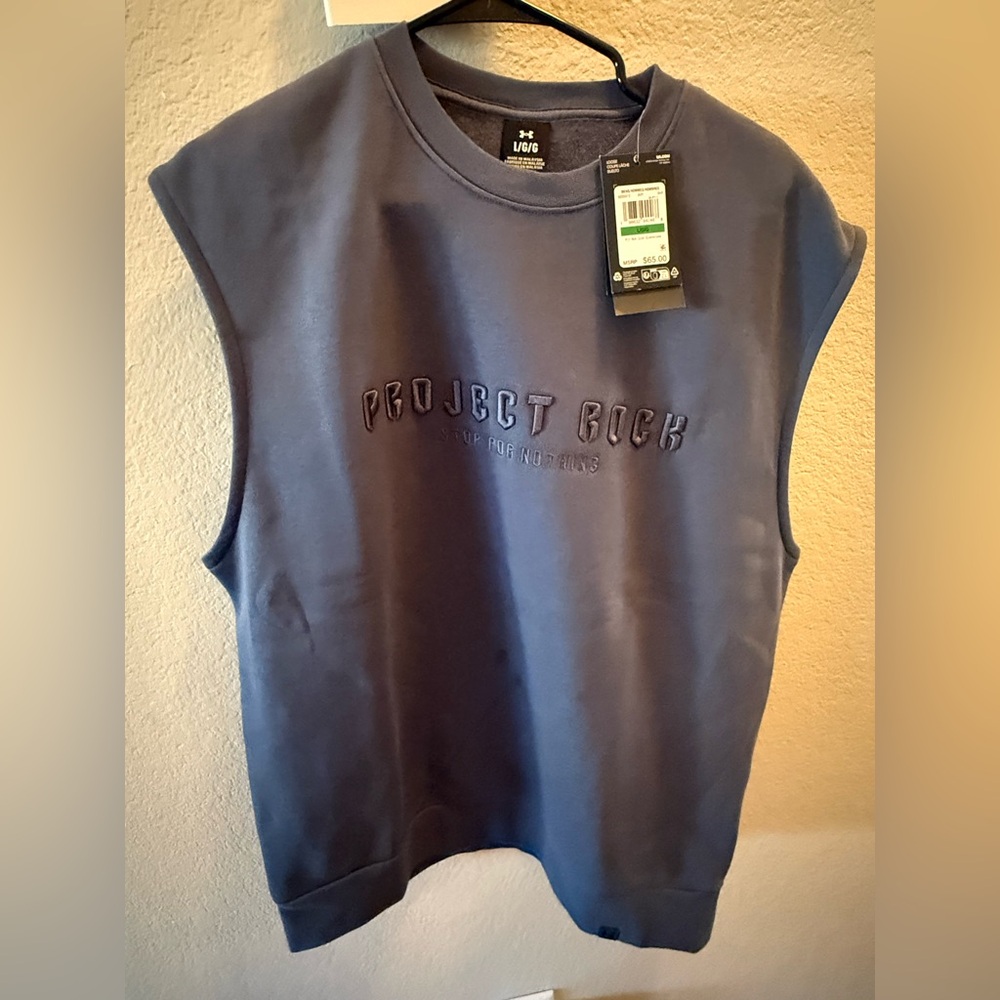 NWT project rock cutoff sweatshirt size L